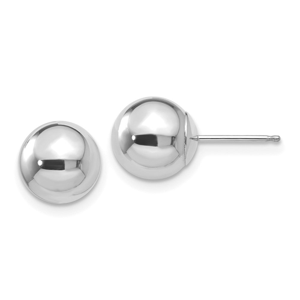 Polished;3-D;14K White gold;Hollow;Post