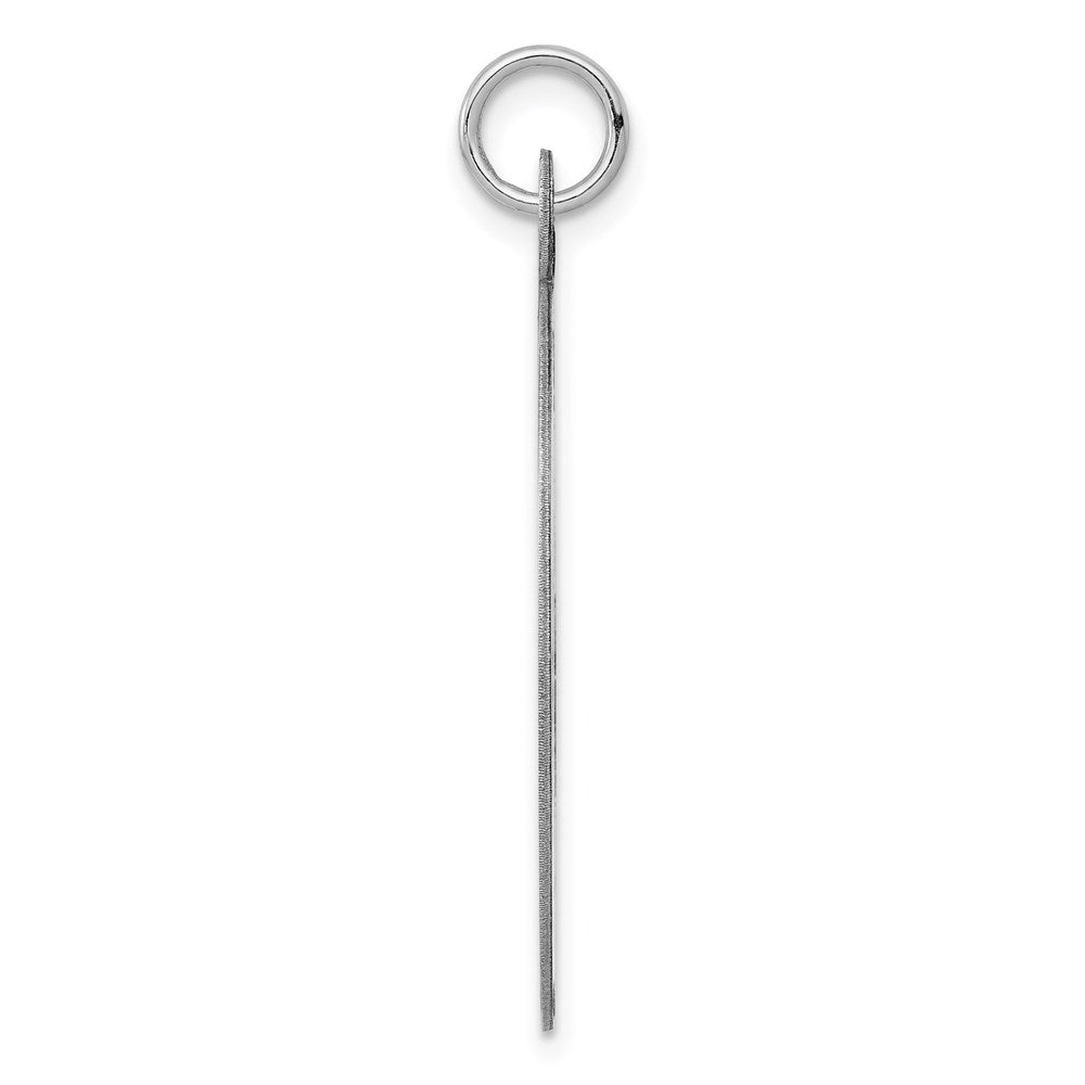 14k White Gold Plain 26.9x22.5mm .035 Gauge Oval Engravable Disc Charm
