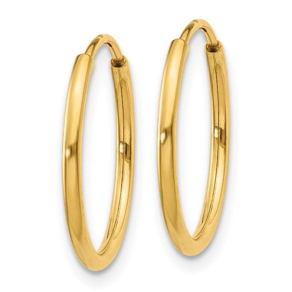 14k 1.2x16mm Polished Endless Tube Hoop Earrings