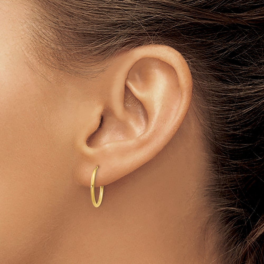 14k 1.2x16mm Polished Endless Tube Hoop Earrings