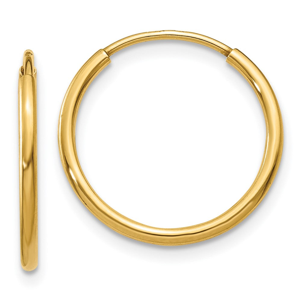 Polished;14k Yellow gold;Hollow tube
