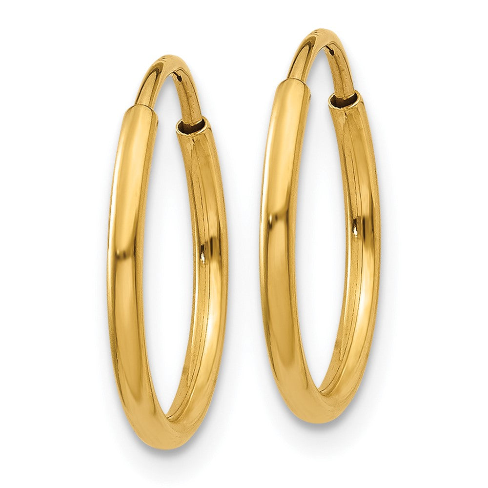 14k 1.2x14mm Polished Endless Tube Hoop Earrings