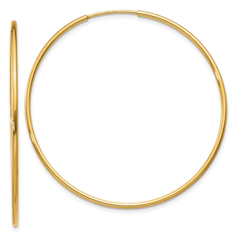 Polished;14k Yellow gold;Hollow tube
