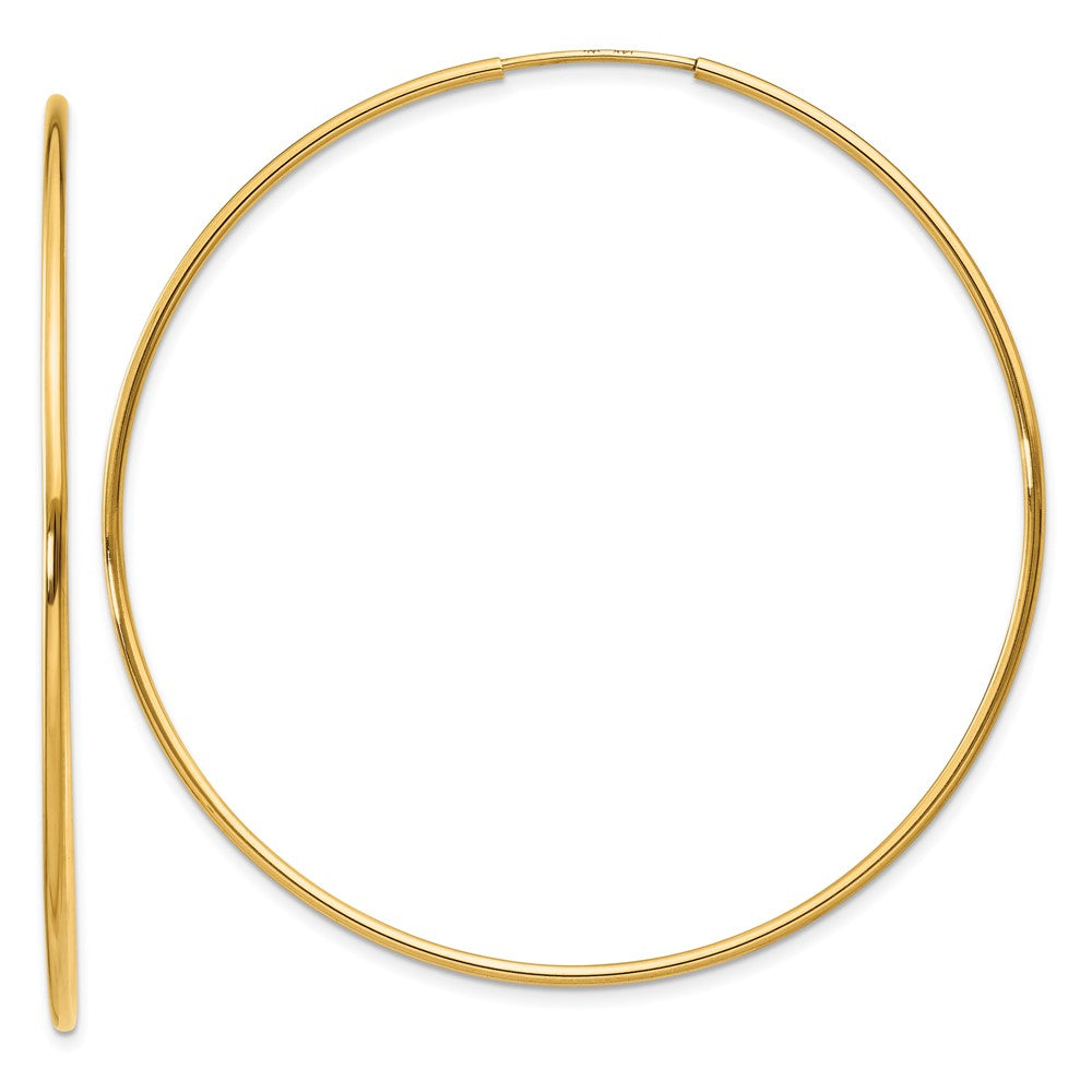 Polished;14k Yellow gold;Hollow tube