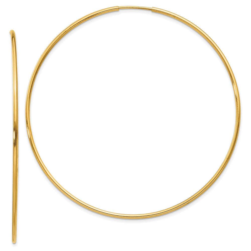 Polished;14k Yellow gold;Hollow tube