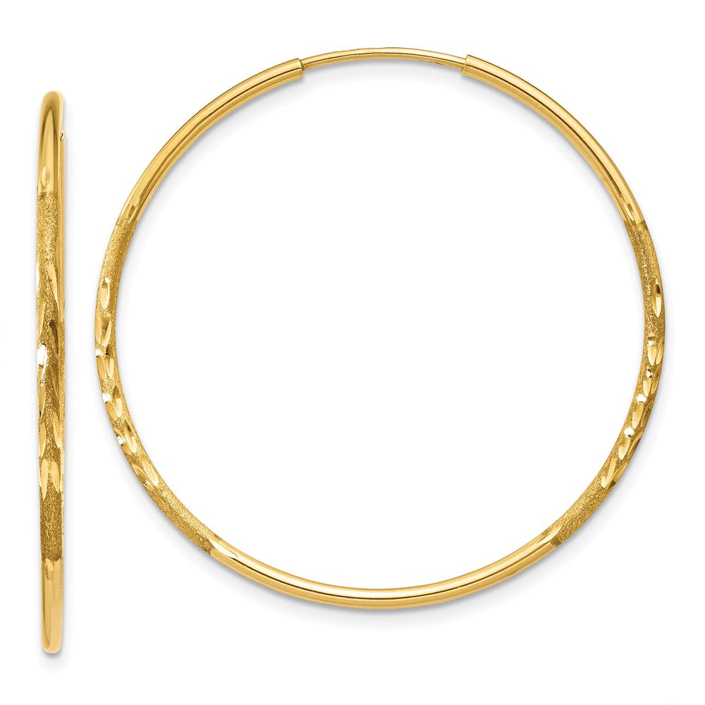 Diamond-cut;Polished;Satin;14k Yellow gold;Hollow tube
