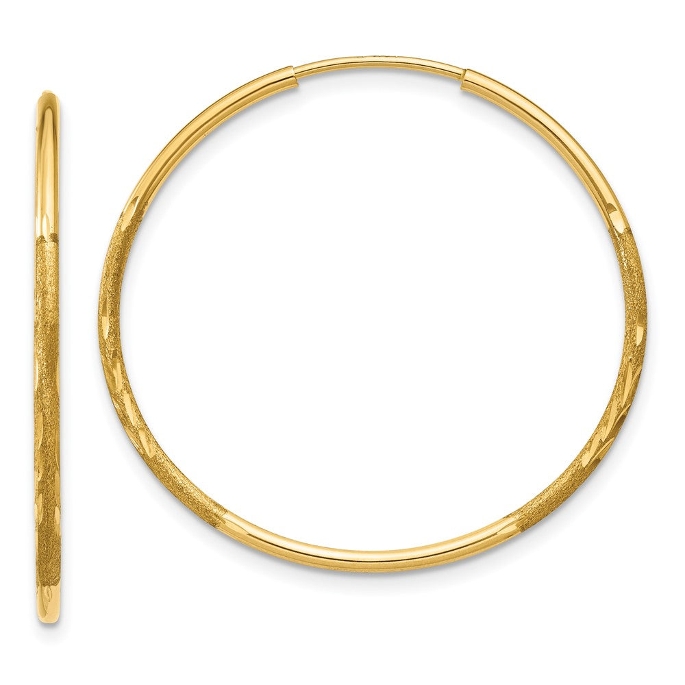 Diamond-cut;Polished;Satin;14k Yellow gold;Hollow tube