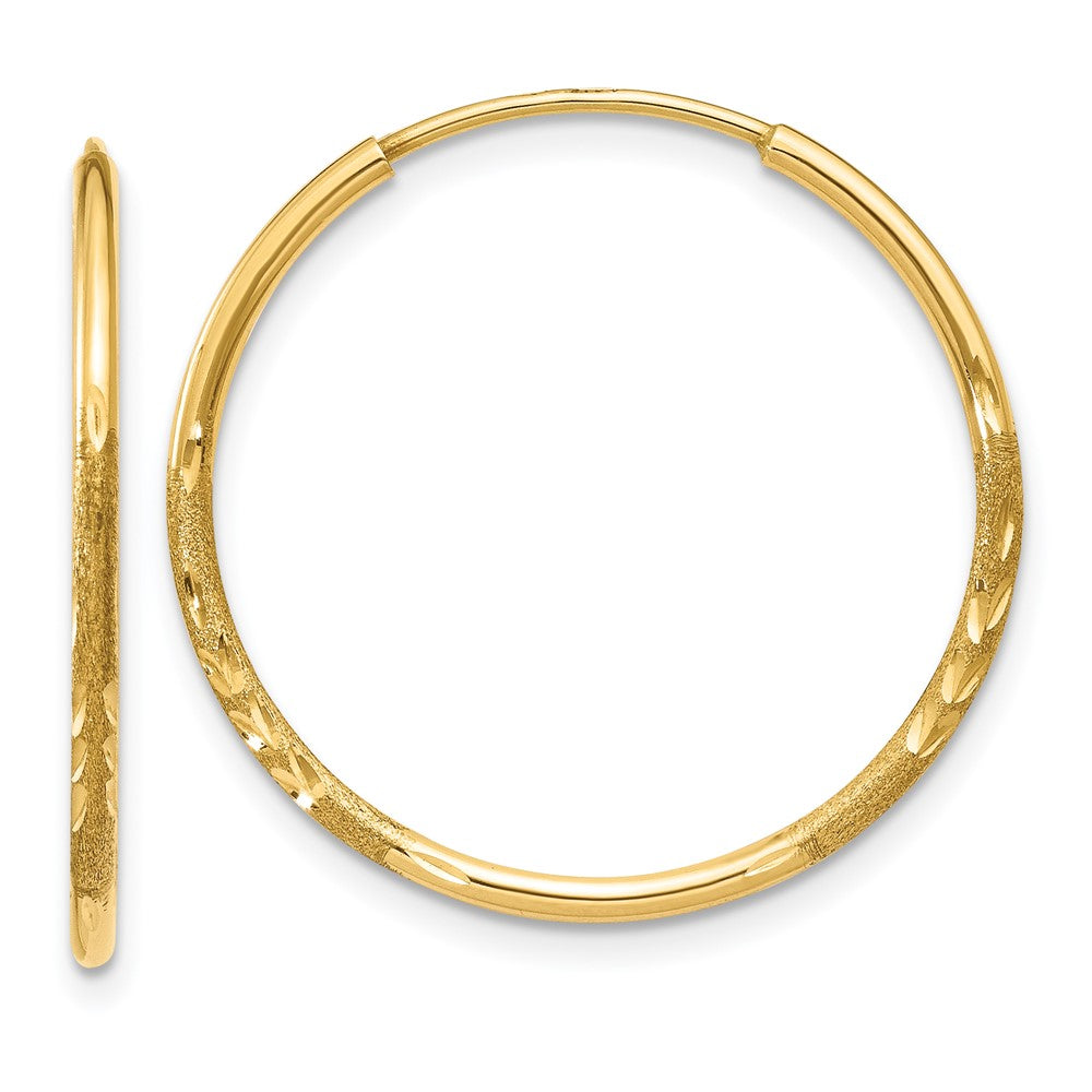 Diamond-cut;Polished;Satin;14k Yellow gold;Hollow tube