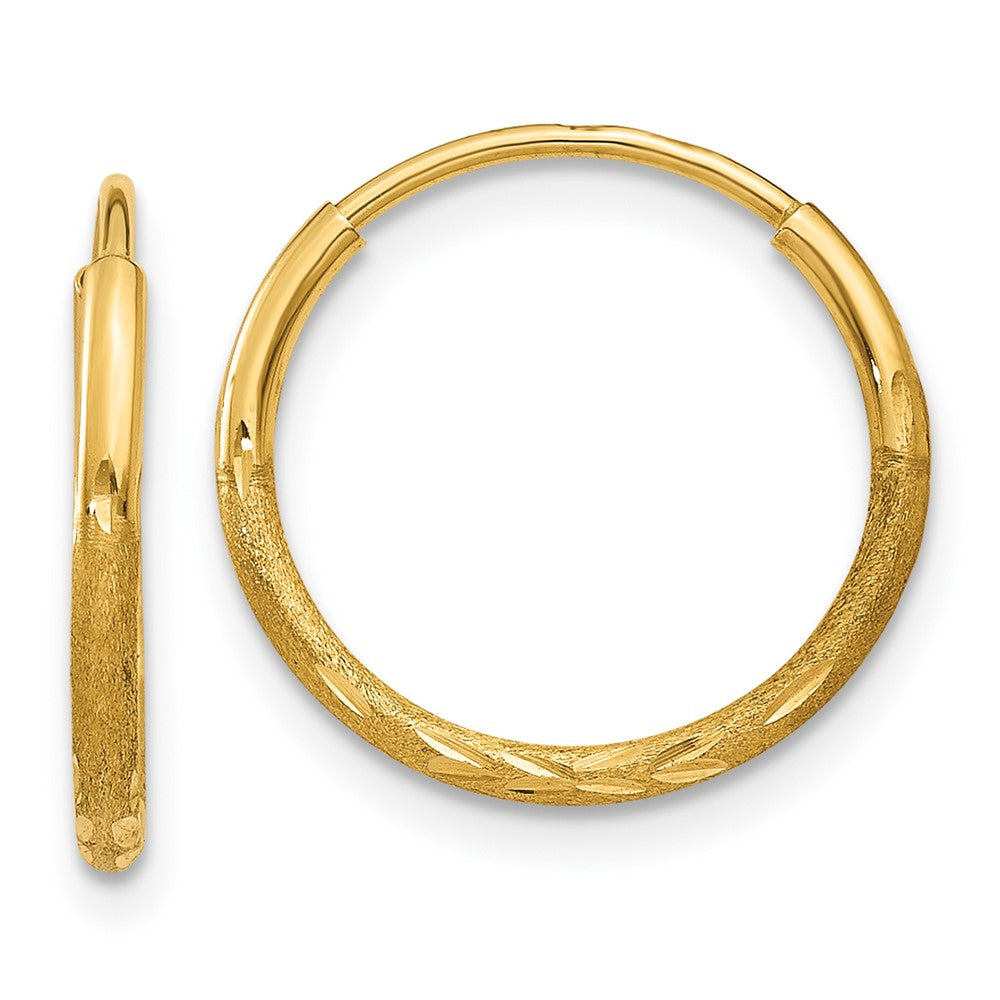 Diamond-cut;Polished;Satin;14k Yellow gold;Hollow tube