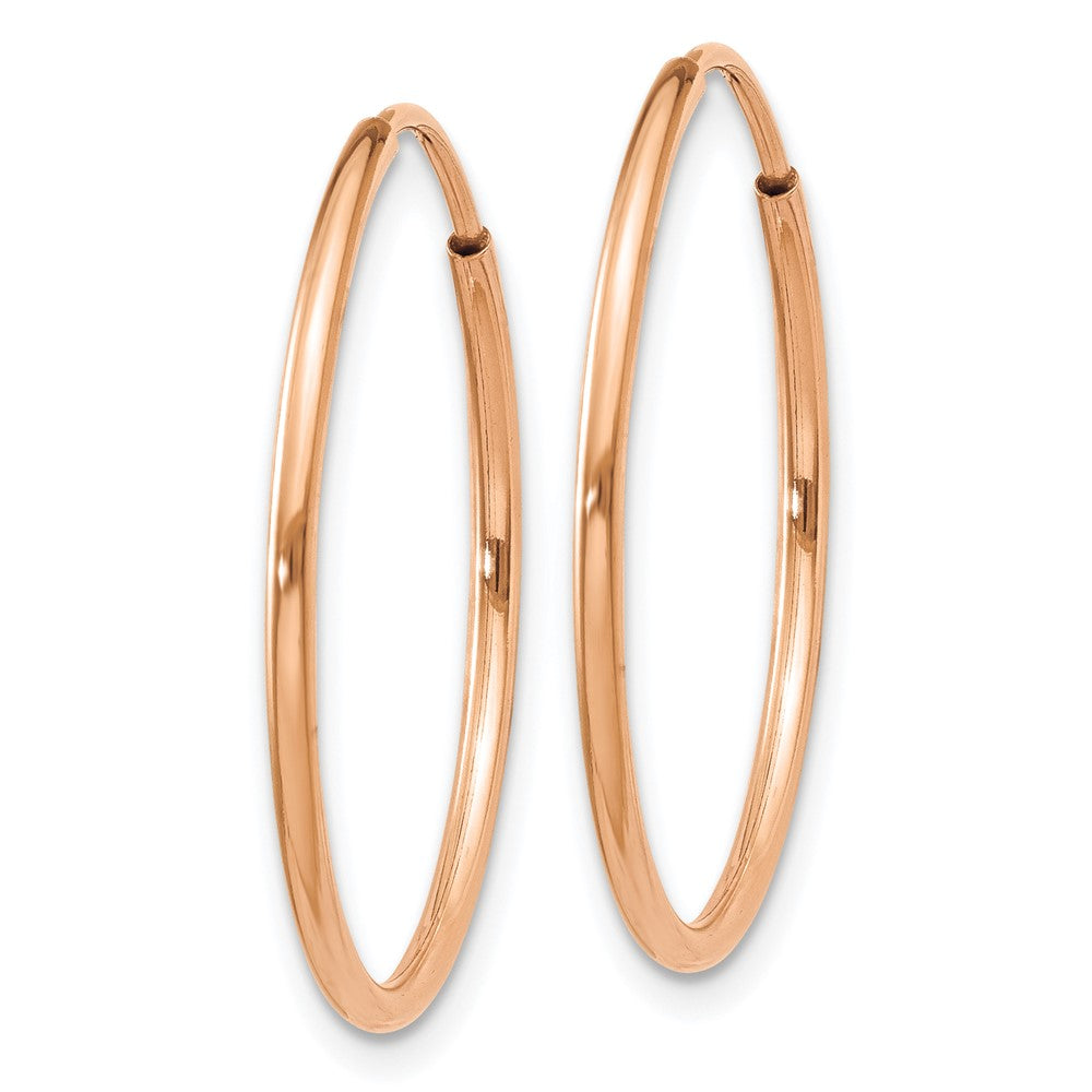 14k Rose Gold 1.2x25mm Polished Endless Tube Hoop Earrings