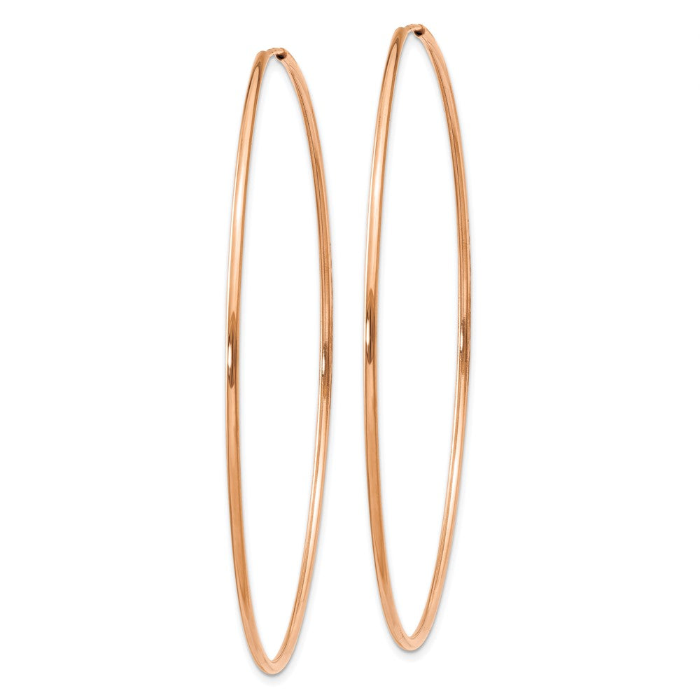 14k Rose Gold 1.2x60mm Polished Endless Tube Hoop Earrings