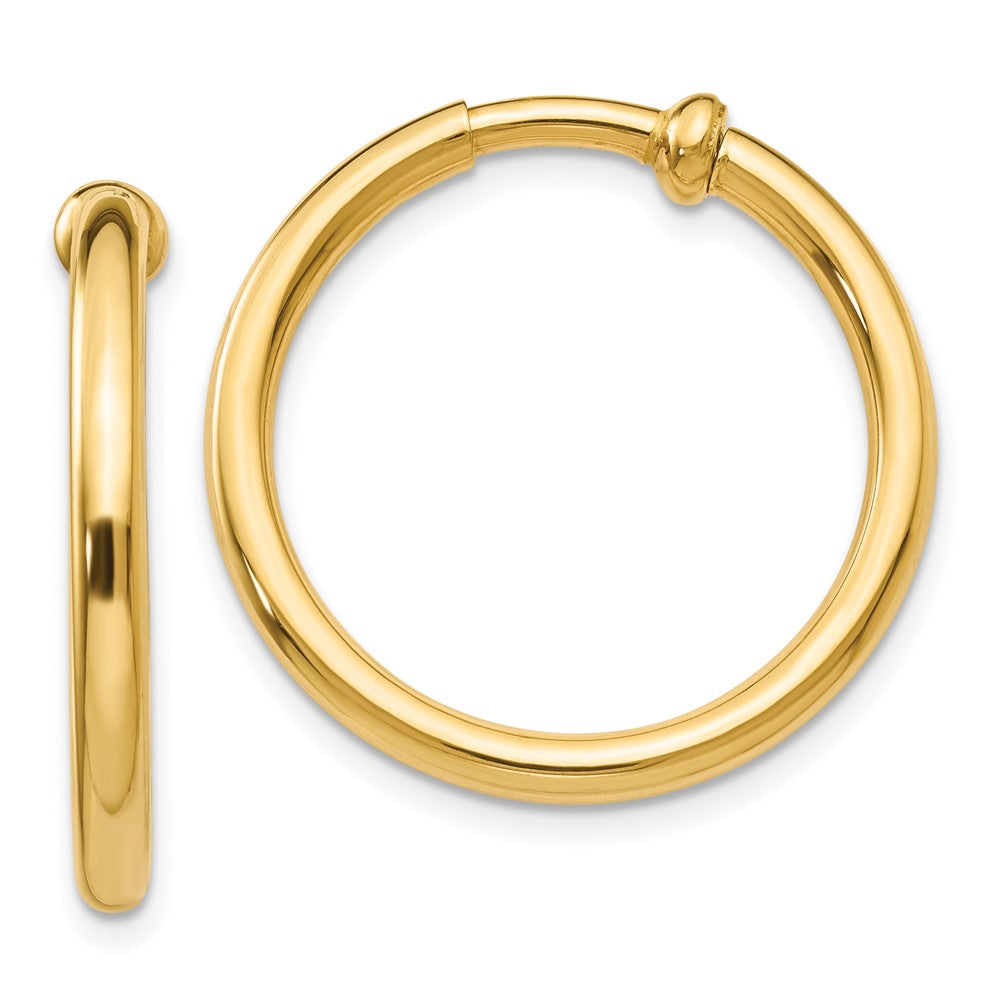 Polished;14k Yellow gold;Hollow;Non-pierced