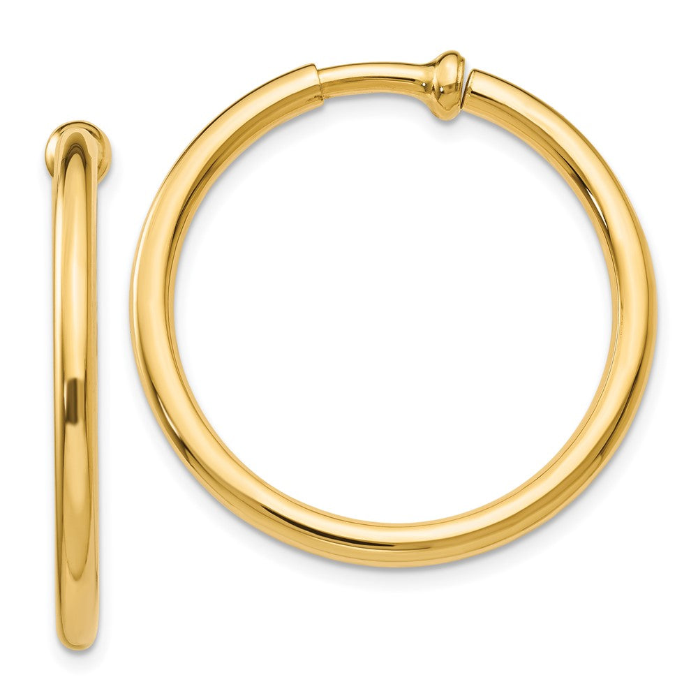 Polished;14k Yellow gold;Hollow;Non-pierced