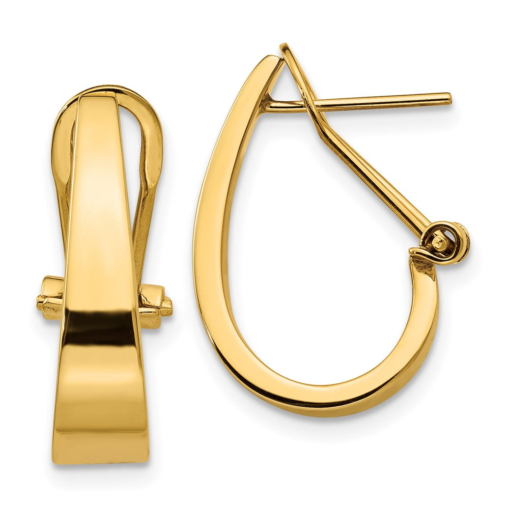 Solid;Polished;14k Yellow gold;Omega back