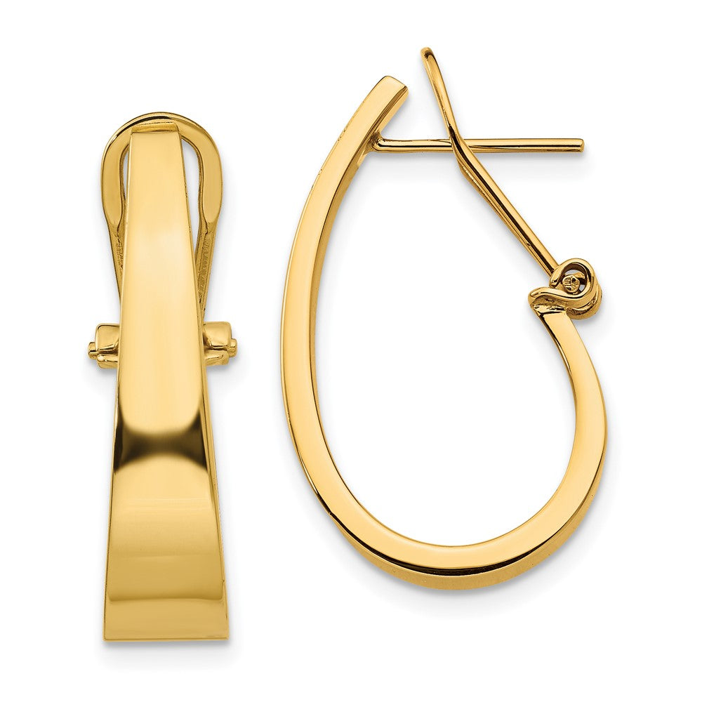 Polished;14k Yellow gold;Hollow;Omega back