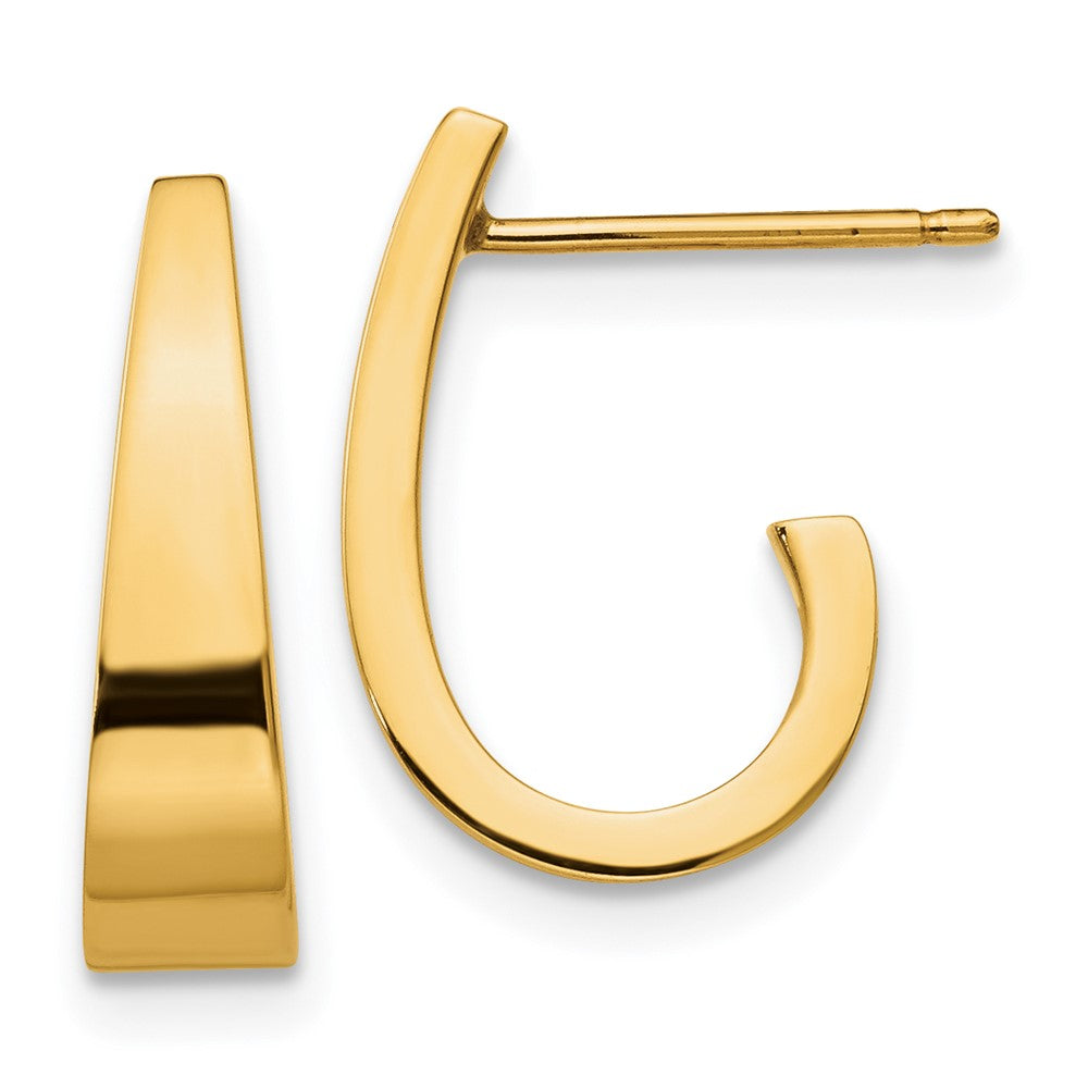 Polished;14k Yellow gold;Hollow;Post