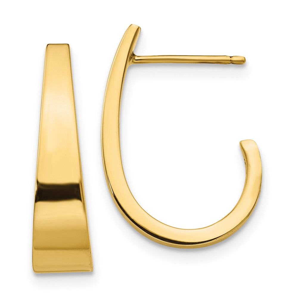 Polished;14k Yellow gold;Hollow;Post
