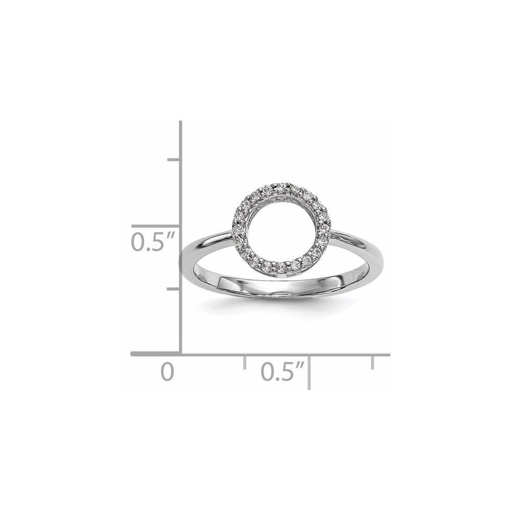 14k White Gold Diamond Open Circle Ring