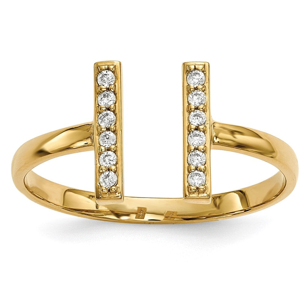 14k Yellow gold;Diamond;A quality