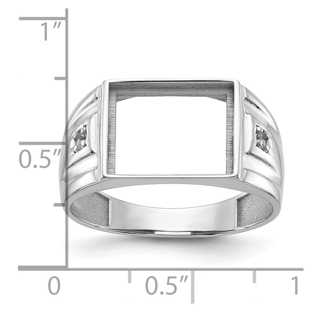 14k White Gold Men's ring mounting