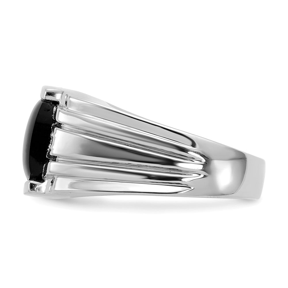 14k White Gold AA Diamond men's ring