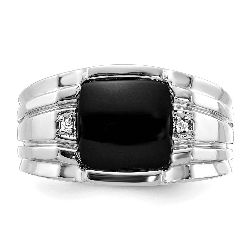 14k White Gold AA Diamond men's ring