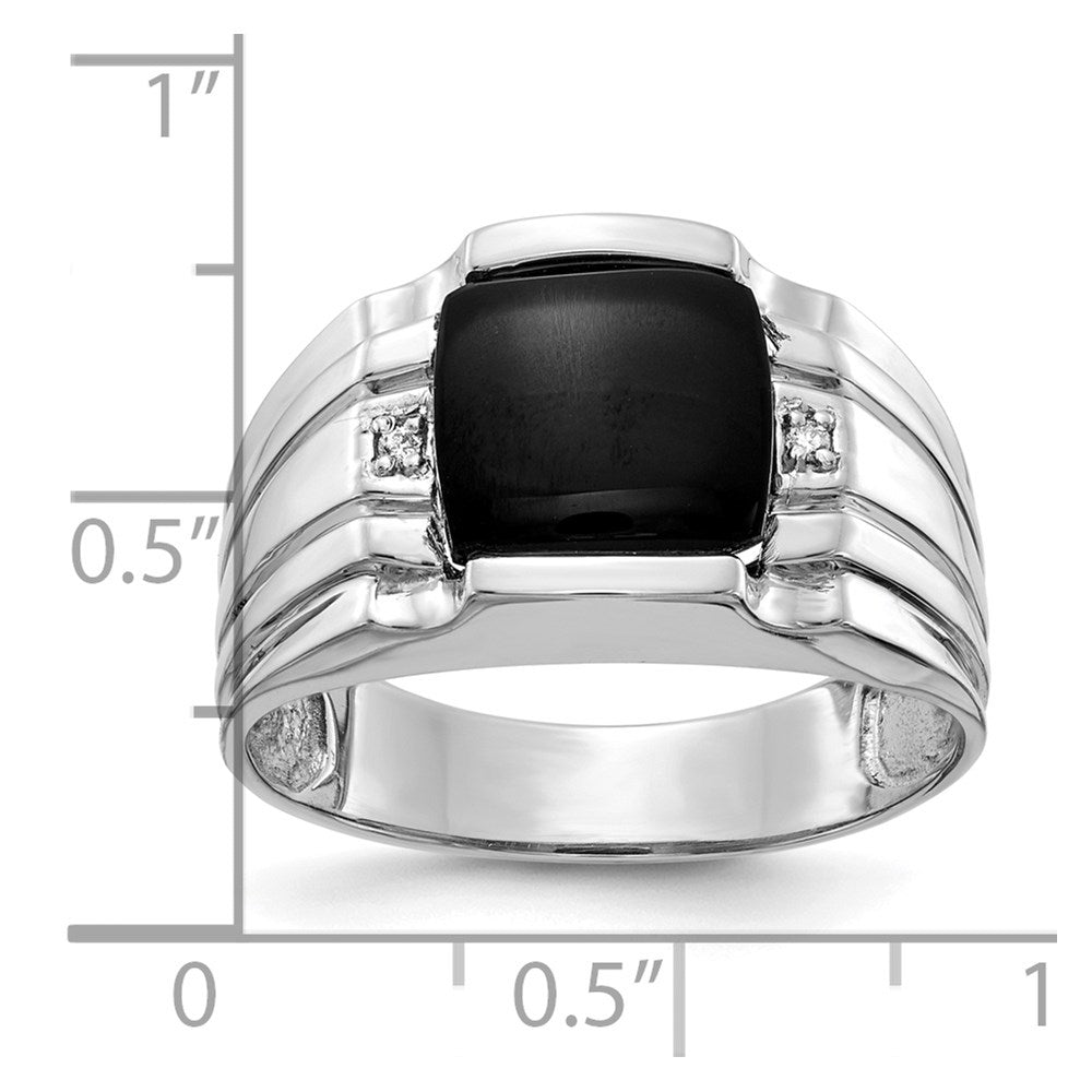 14k White Gold AA Diamond men's ring