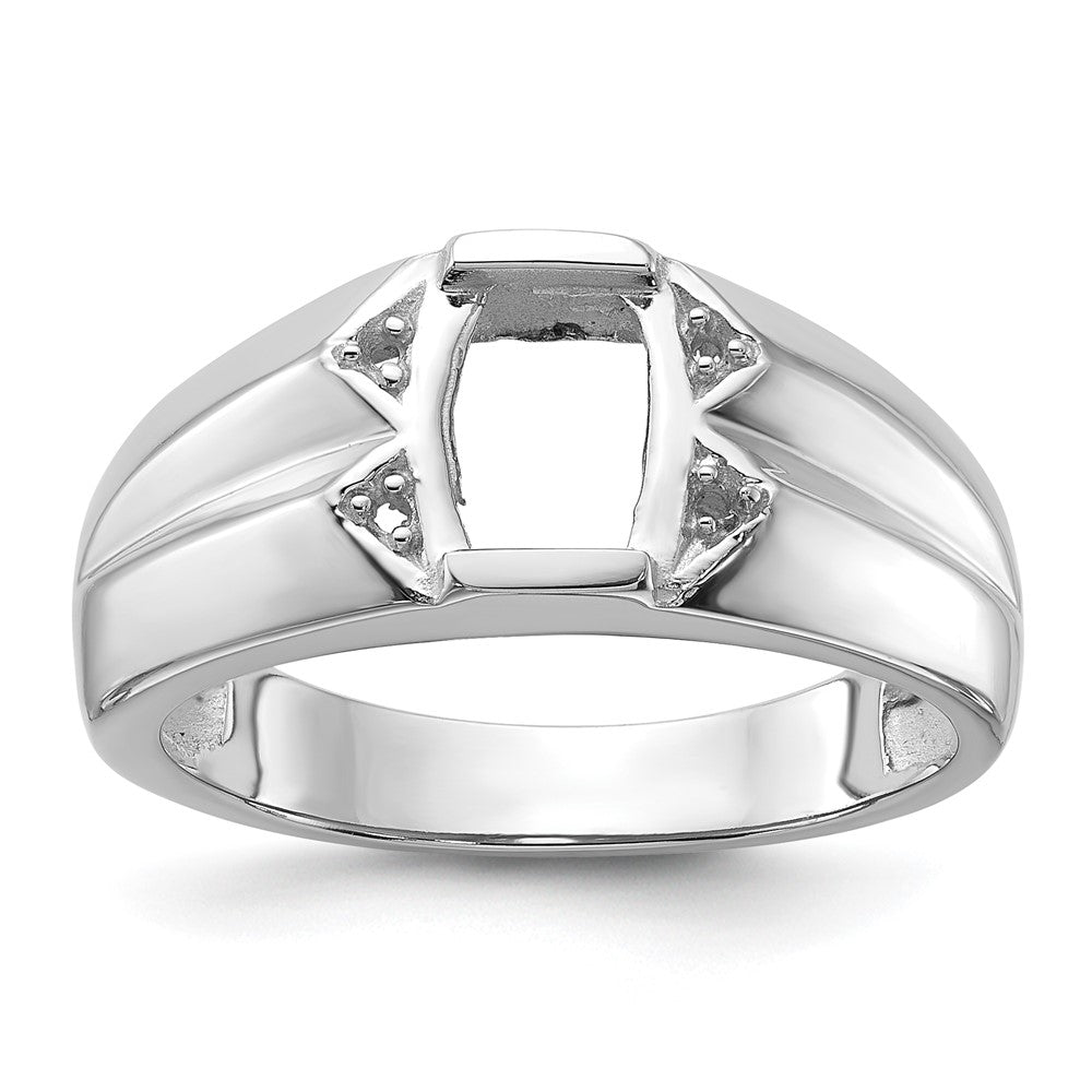 Casted;Polished;14K White gold;Avail. in 10k yellow gold;Avail. in 18k yellow gold;Avail. in 14k yellow gold;Avail. in platinum;Not engraveable;Prong set;Sizing 2-3 weeks;Avail. in 10k white gold;Avail. in 18k white gold;Mens