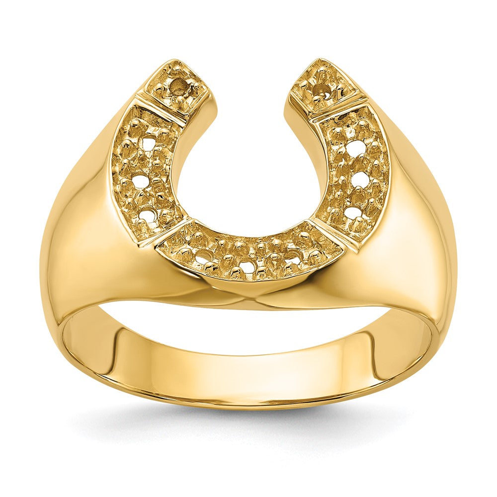 Casted;Polished;14k Yellow gold;Open back;Avail. in 10k yellow gold;Avail. in 18k yellow gold;Not engraveable;Prong set;Avail. in 18k white gold;Mens