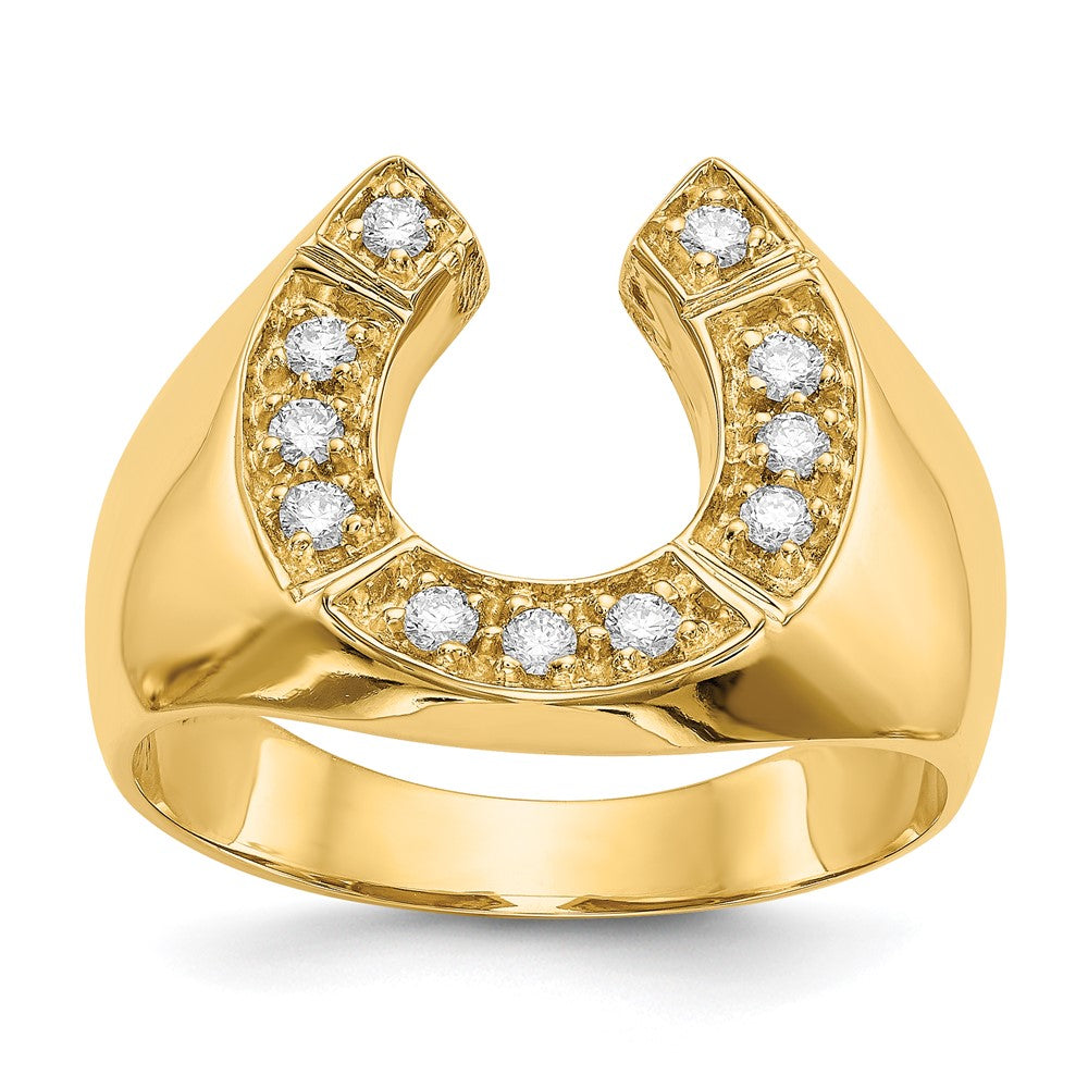 Casted;Polished;14k Yellow gold;Open back;Diamond;Avail. in 10k yellow gold;Avail. in 18k yellow gold;Not engraveable;Prong set;Avail. in 18k white gold;A quality;Mens