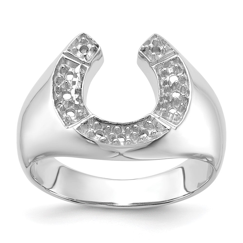 Casted;Polished;14K White gold;Open back;Avail. in 10k yellow gold;Avail. in 18k yellow gold;Not engraveable;Prong set;Avail. in 18k white gold;Mens
