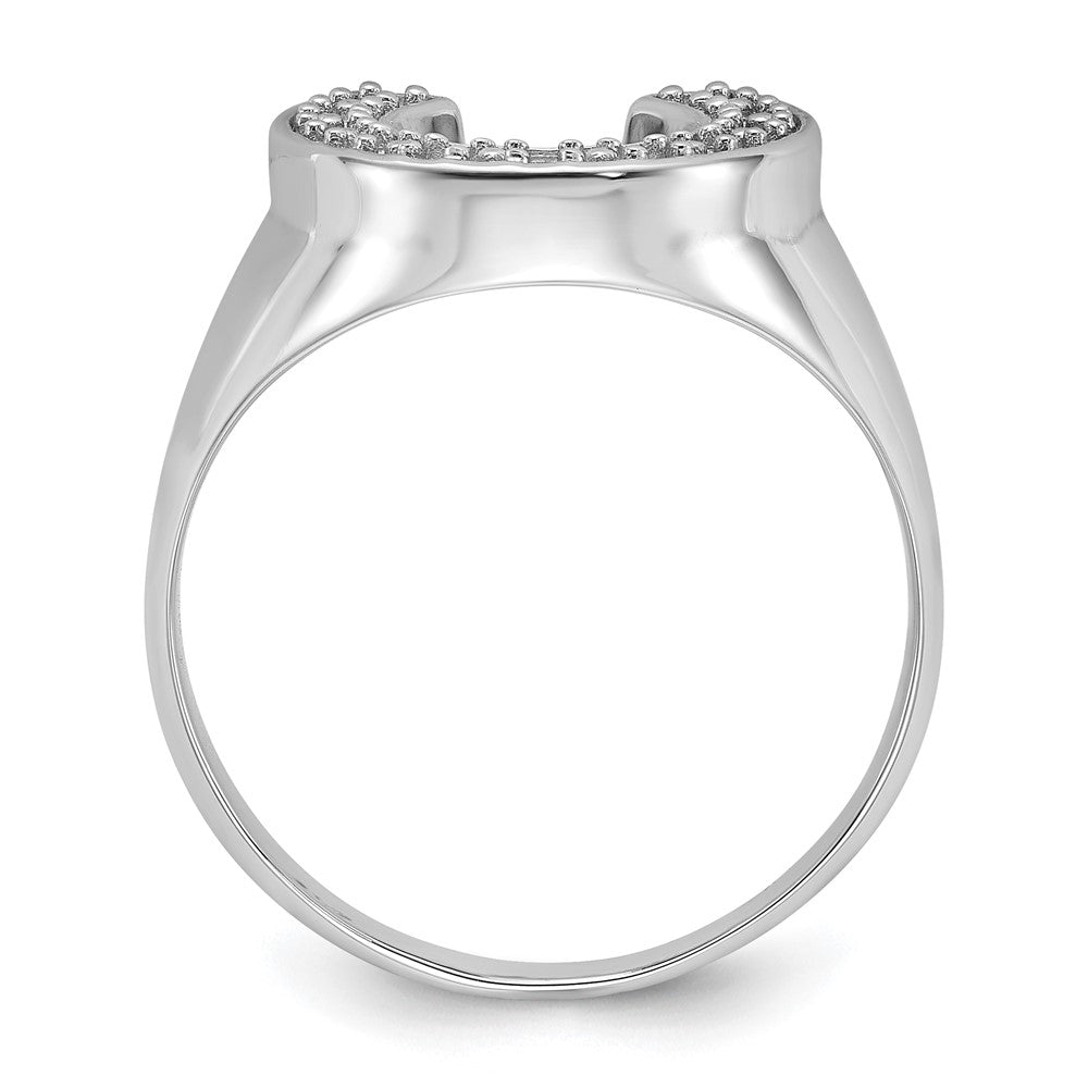 14k White Gold Polished Mens Diamond Ring Mounting