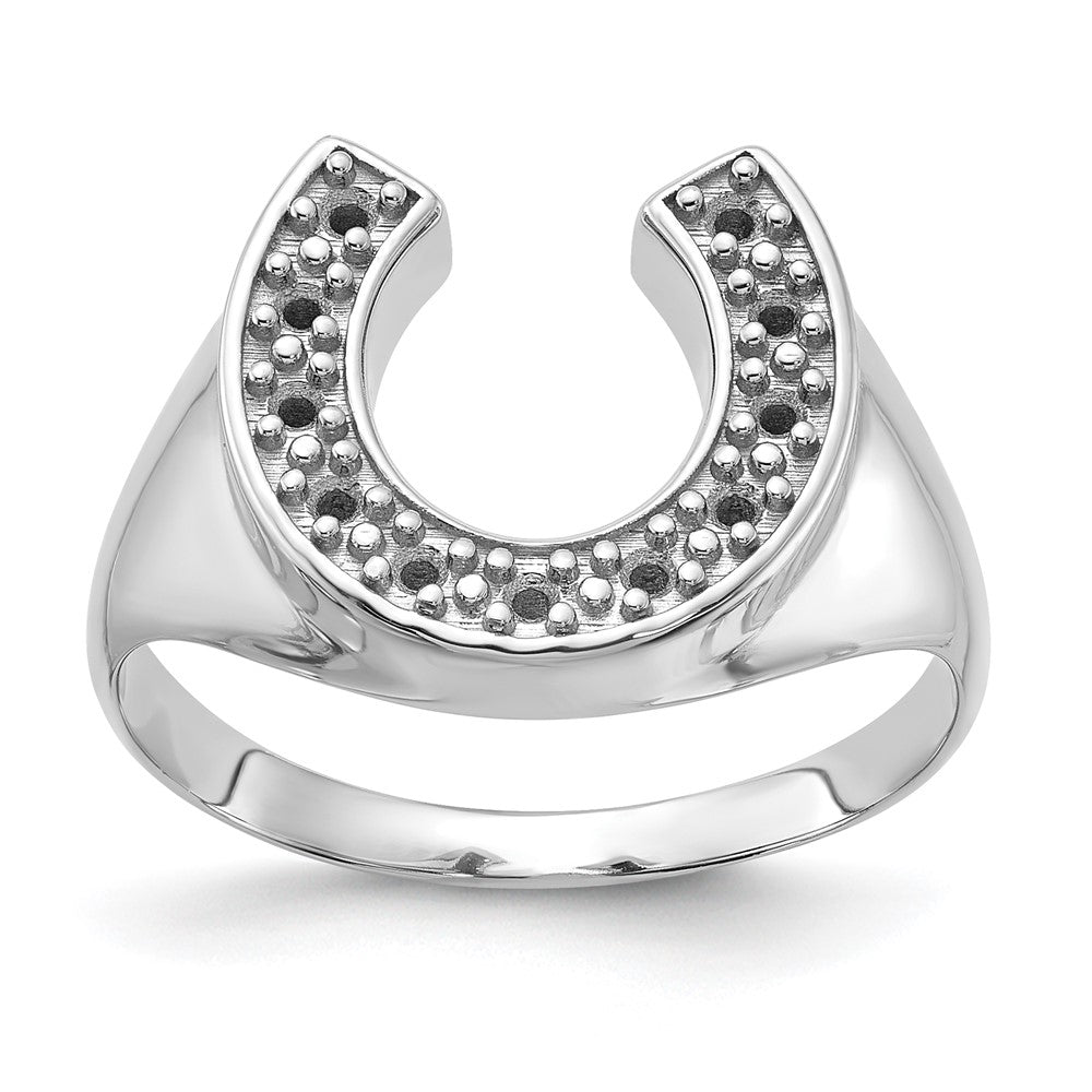 Casted;Polished;14K White gold;Open back;Avail. in 10k yellow gold;Avail. in 18k yellow gold;Avail. in 14k yellow gold;Avail. in platinum;Not engraveable;Prong set;Avail. in 10k white gold;Avail. in 18k white gold;Mens
