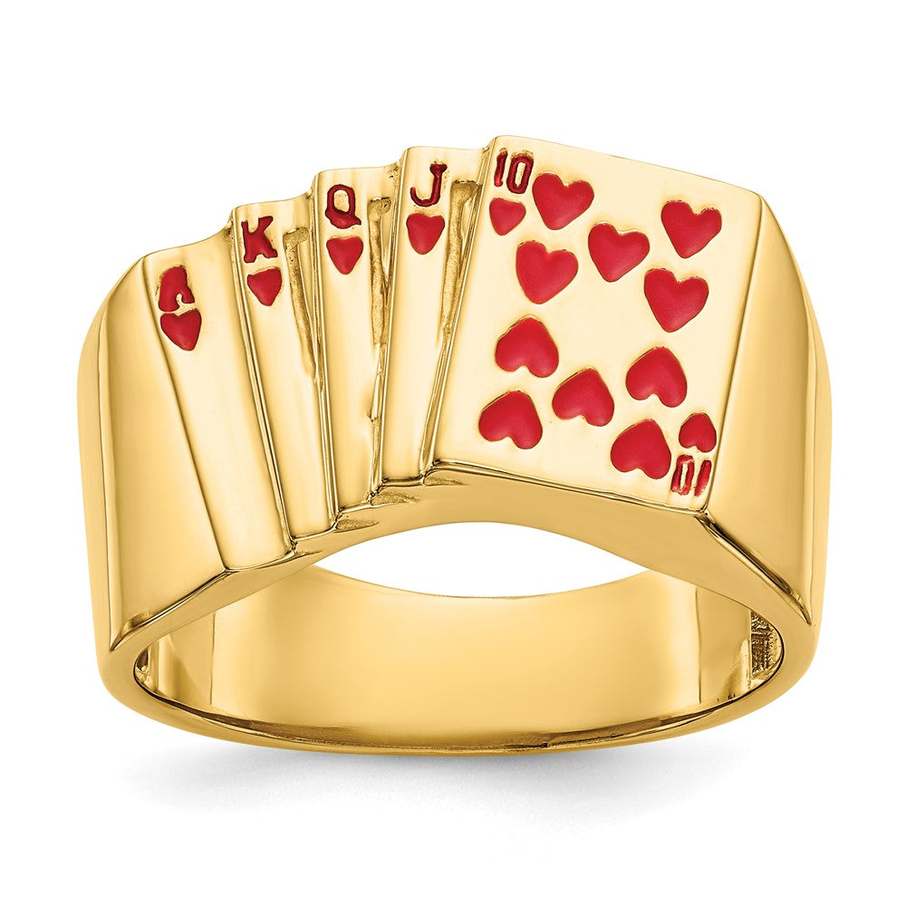 Casted;Polished;14k Yellow gold;Open back;Enamel;Avail. in 10k yellow gold;Avail. in 18k yellow gold;Avail. in 14k white gold;Avail. in platinum;Not engraveable;Avail. in 10k white gold;Avail. in 18k white gold;Mens