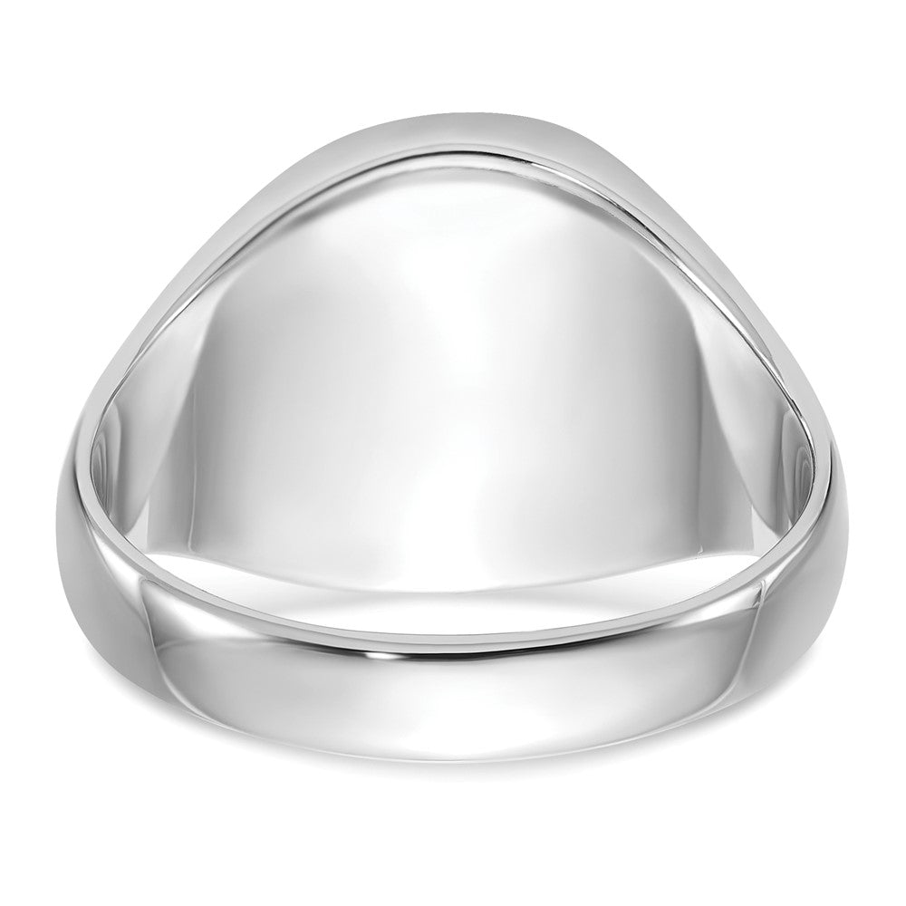 14k White Gold Men's Polished and Textured Masonic Ring Mounting