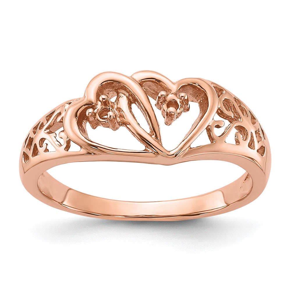 Casted;Polished;14k Rose gold;Avail. in 10k yellow gold;Avail. in 18k yellow gold;Avail. in 18k white gold