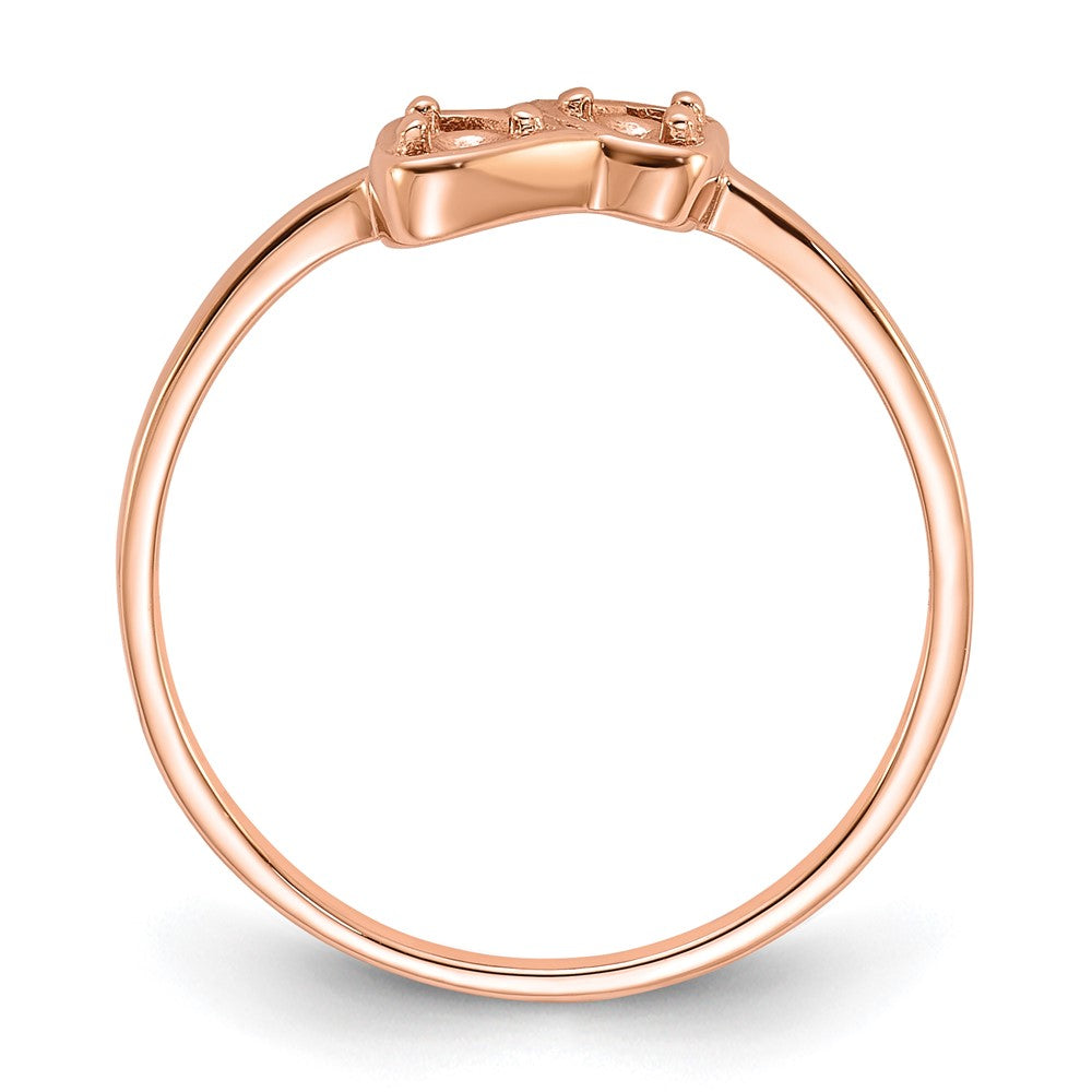 14k Rose Gold Polished .05ct. Diamond Heart Ring Mounting