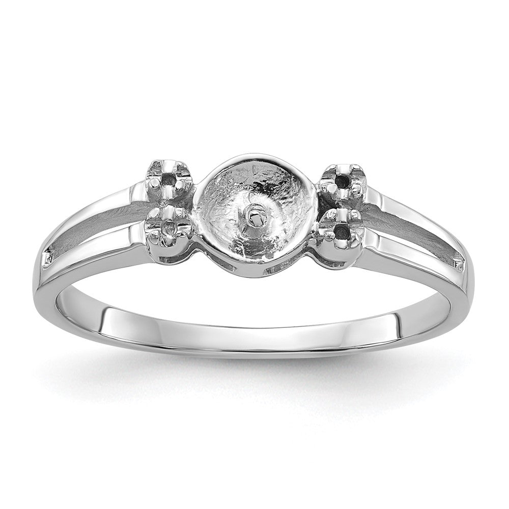 Casted;Polished;14K White gold;Avail. in 10k yellow gold;Avail. in 18k yellow gold;Prong set;Avail. in 18k white gold