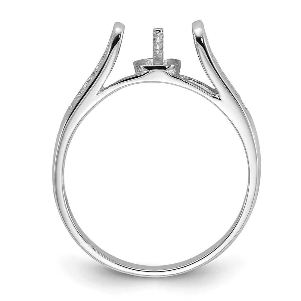 14k White Gold Polished Pearl Filigree Ring Mounting