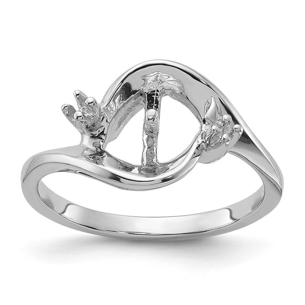 Casted;Polished;14K White gold;Avail. in 10k yellow gold;Avail. in 18k yellow gold;Prong set;Avail. in 18k white gold