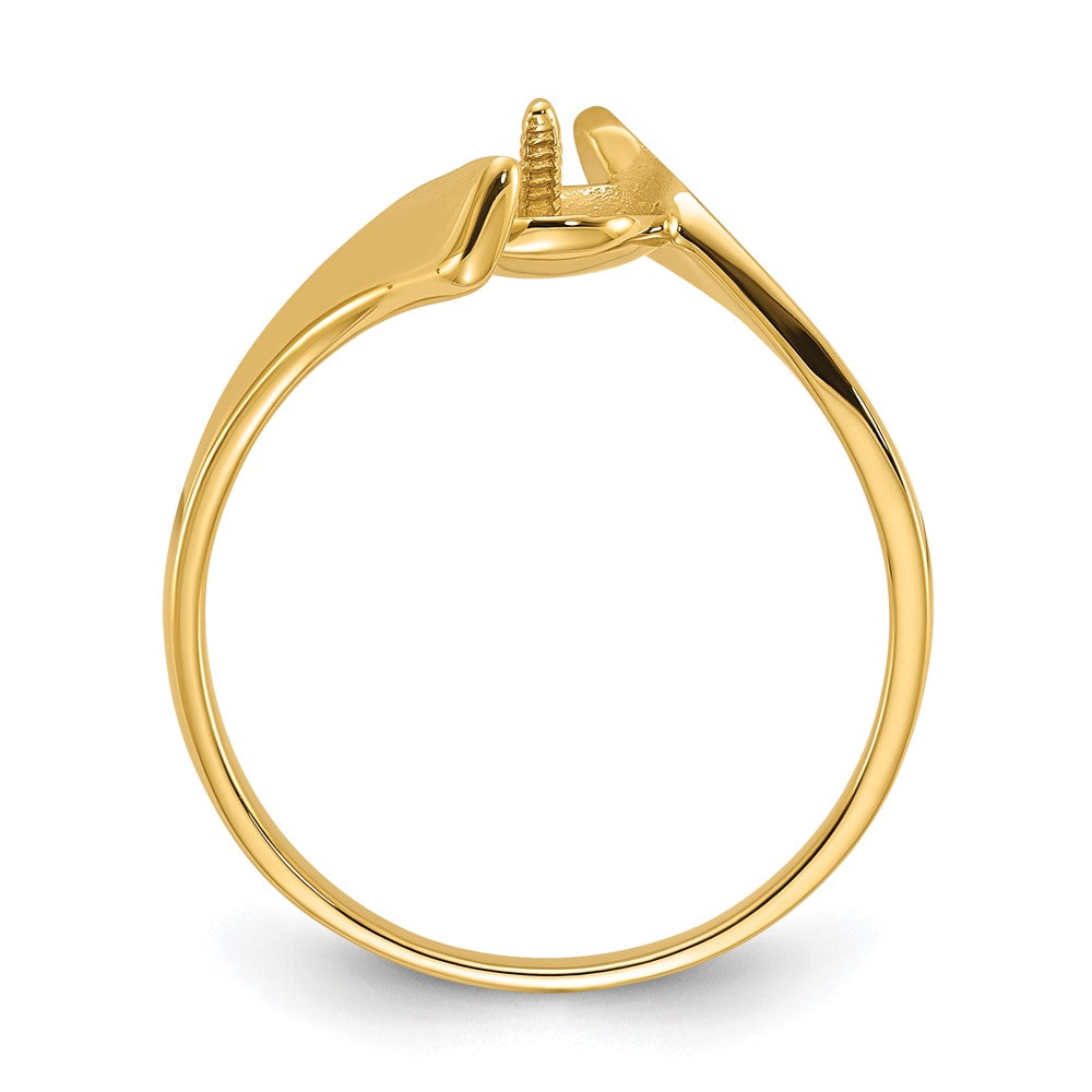14k Polished Pearl Ring Mounting