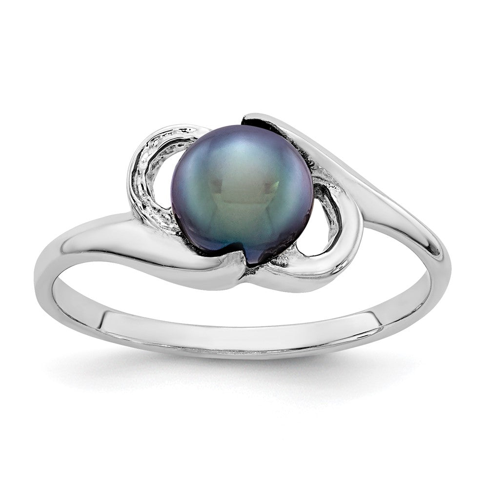 Casted;Polished;14K White gold;Avail. in 10k yellow gold;Avail. in 18k yellow gold;Avail. in 18k white gold;Black cultured pearl