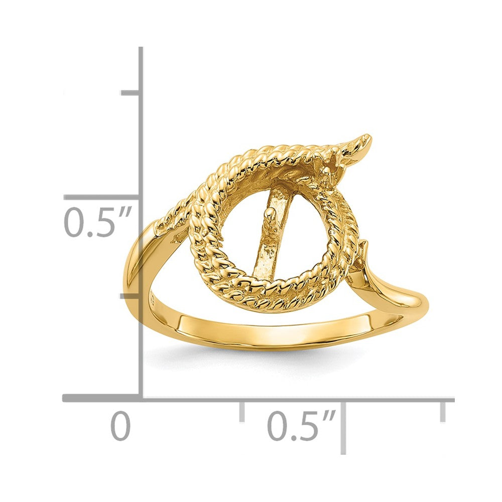 14k Polished Diamond & Pearl Ring Mounting