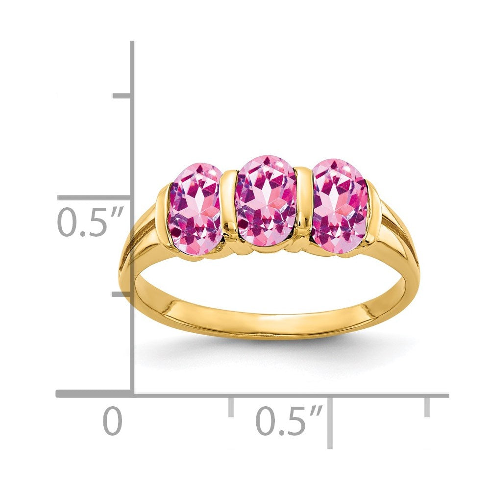 14k 6x4mm Oval Pink Sapphire ring