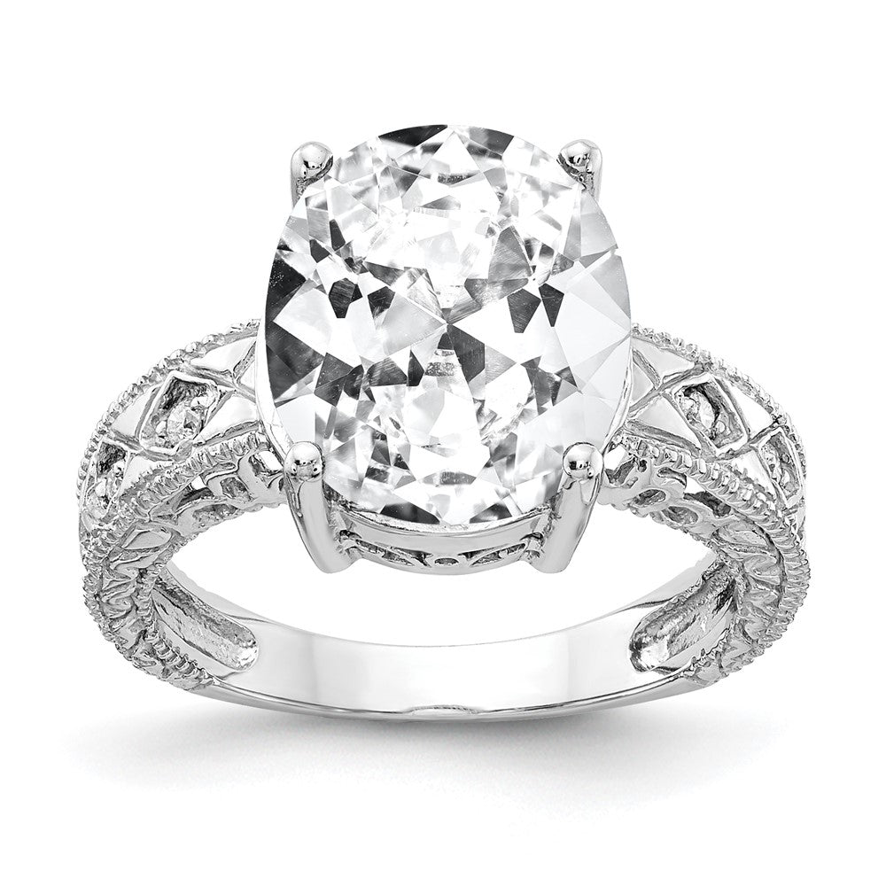 Casted;Polished;14K White gold;CZ;Diamond;Avail. in 10k yellow gold;Avail. in 18k yellow gold;Avail. in 14k yellow gold;Avail. in platinum;Prong set;Avail. in 10k white gold;Avail. in 18k white gold;AA quality;Oval