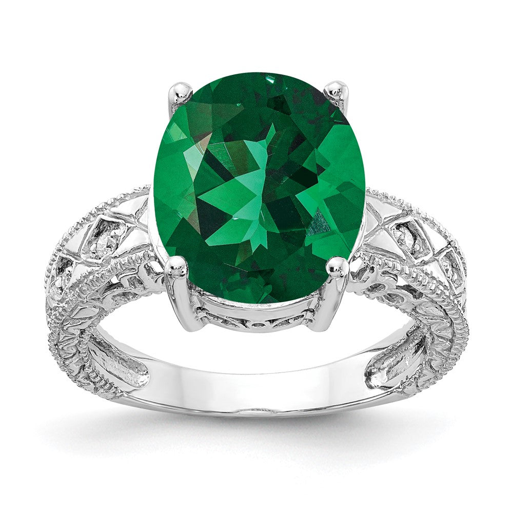 Casted;Polished;14K White gold;Created;Diamond;Avail. in 10k yellow gold;Avail. in 18k yellow gold;Avail. in 14k yellow gold;Avail. in platinum;Prong set;Avail. in 10k white gold;Avail. in 18k white gold;AA quality;Mount St. Helen's;Oval