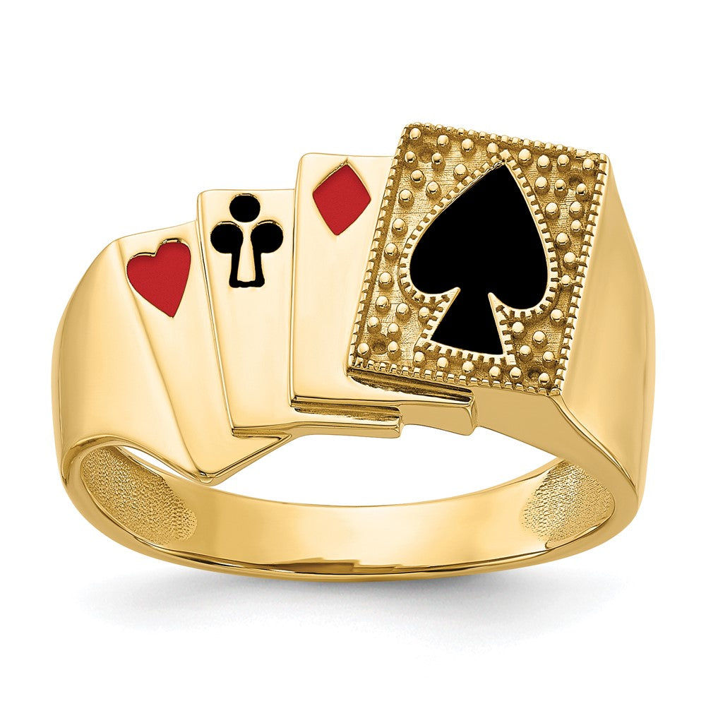 Casted;Polished;14k Yellow gold;Open back;Avail. in 10k yellow gold;Avail. in 18k yellow gold;Avail. in platinum;Not engraveable;Prong set;Sizing 3-10 days;Avail. in 10k white gold;Avail. in 18k white gold;Mens