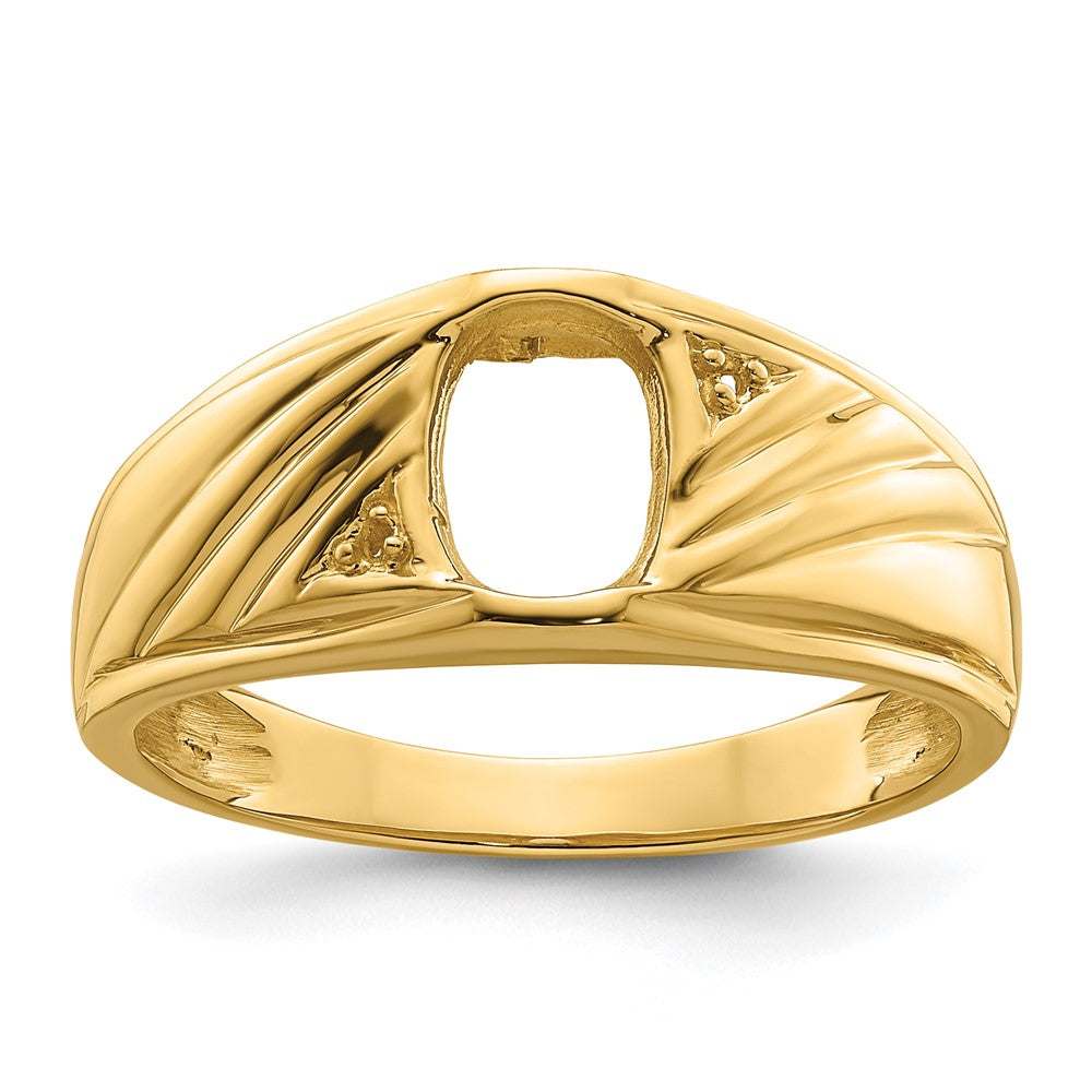 Solid;Polished;14k Yellow gold;Open back;Avail. in 10k yellow gold;Avail. in 18k yellow gold;Avail. in platinum;Not engraveable;Prong set;Sizing 3-10 days;Avail. in 10k white gold;Avail. in 18k white gold;Mens