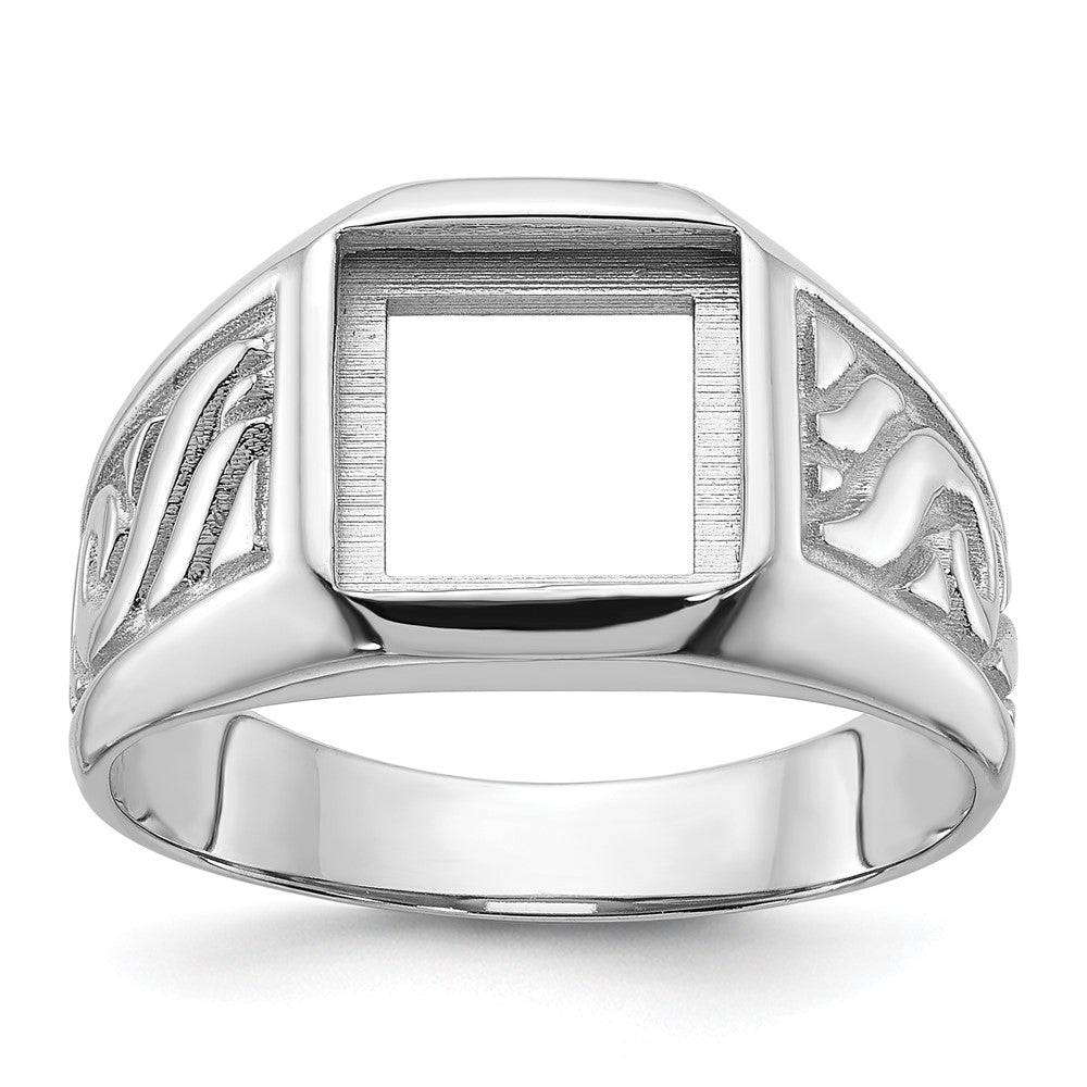 Casted;Polished;14K White gold;Open back;Avail. in 10k yellow gold;Avail. in 18k yellow gold;Not engraveable;Sizing 2-3 weeks;Avail. in 18k white gold