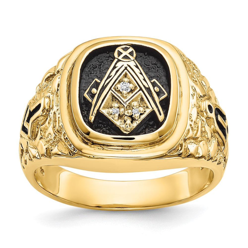 14k Yellow gold;Closed back;Enamel;Diamond;Avail. in 10k yellow gold;Avail. in 18k yellow gold;Avail. in platinum;Not engraveable;Prong set;Avail. in 10k white gold;Avail. in 18k white gold;AA quality;Mens